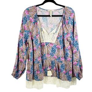 Matilda Jane Blouse Sew Perfect Floral Lace Top Blouse Womens Size Medium